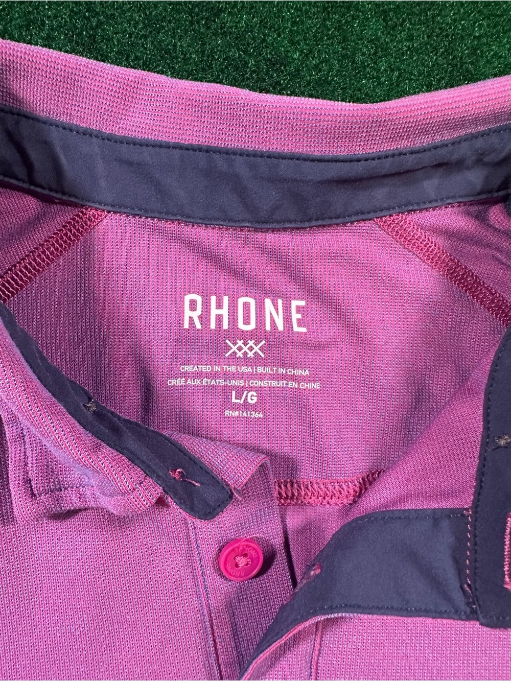 RHONE Men's Bright Pink Athletic Polo - Picture 4 of 8